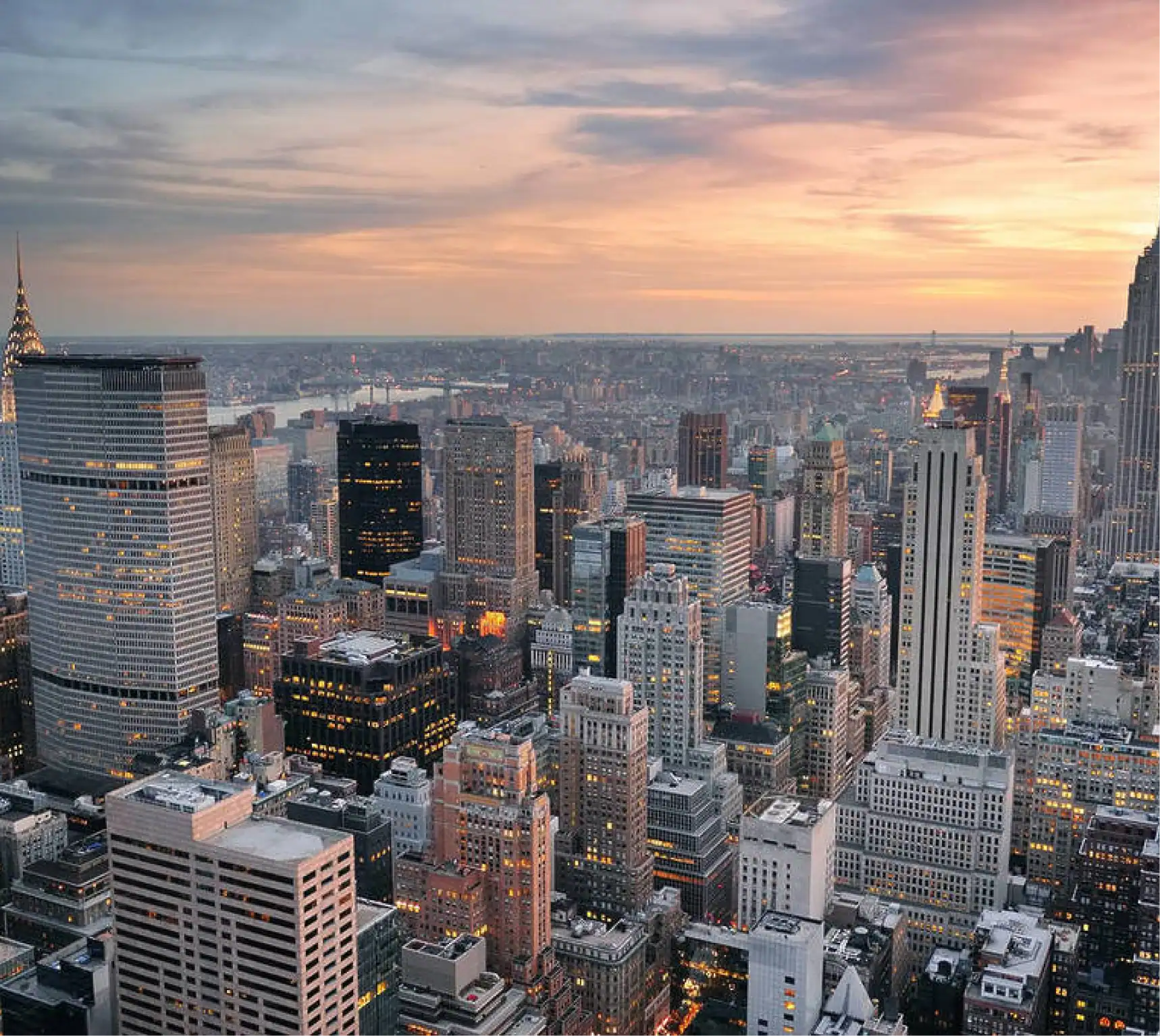 Midtown Manhattan Commercial District Aerial View